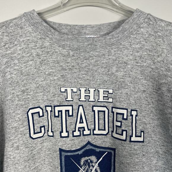 Vtg Soffe Heavy Sweats Citadel Sweatshirt Mens M Gray Crewneck Military College - Picture 5 of 10